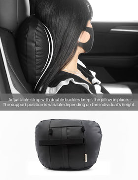 TPARTS installed on Tesla seat demonstrating seamless match and added neck support