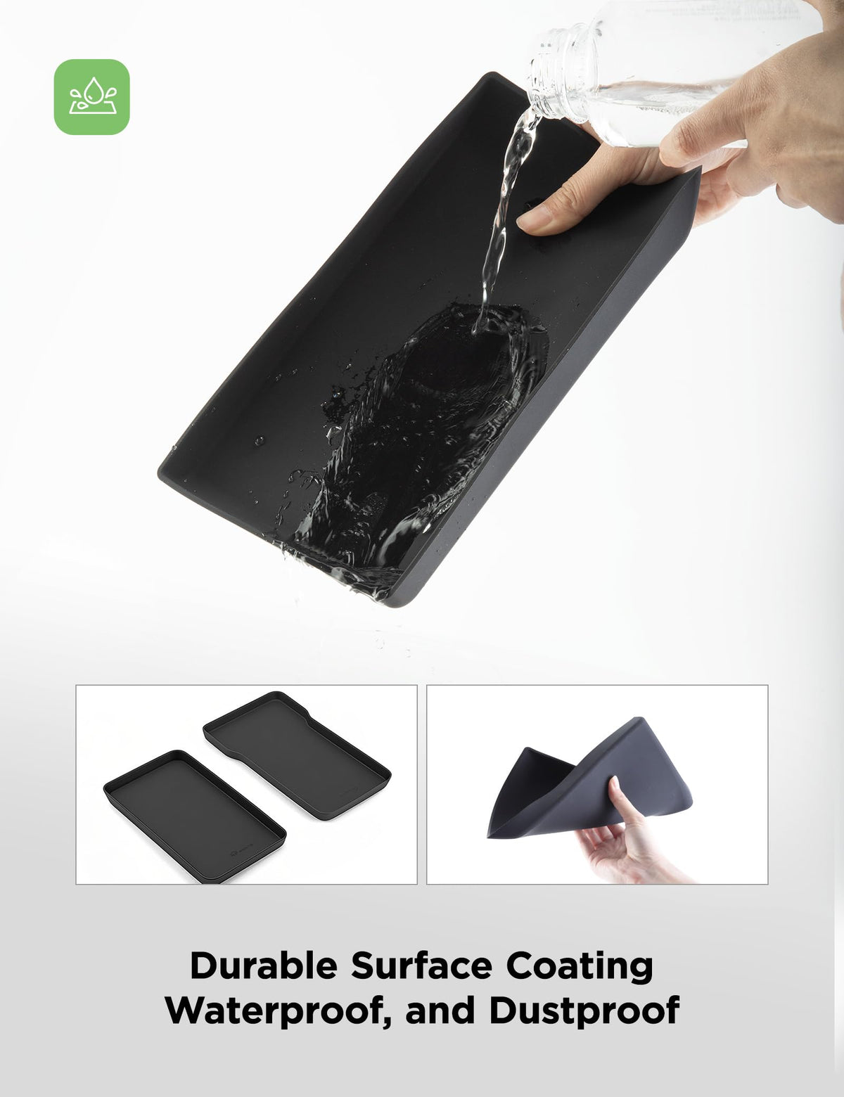 TPARTS pad being rinsed illustrating easy cleaning and waterproofing