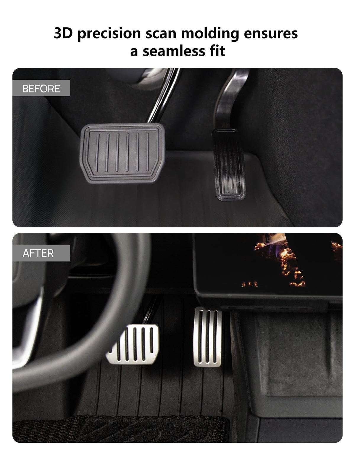 TPARTS pedal alongside foot showing correct size and confident control