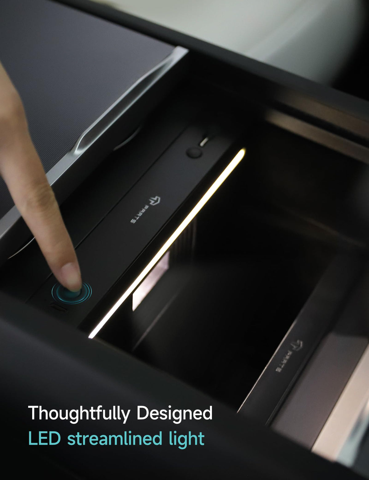 TPARTS next to smartphone for size comparison and space-saving benefit