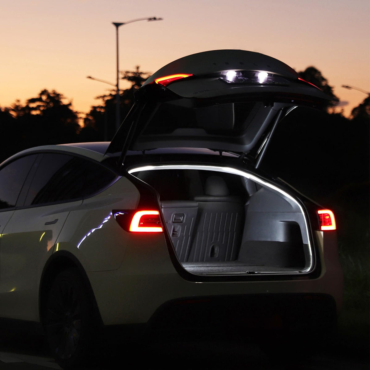 TPARTS in nighttime trunk scene aiding safe loading with clear illumination benefit
