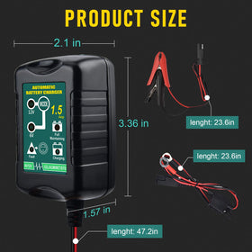 TPE charger clamps and leads with SAE connector offering quick, secure battery attachment