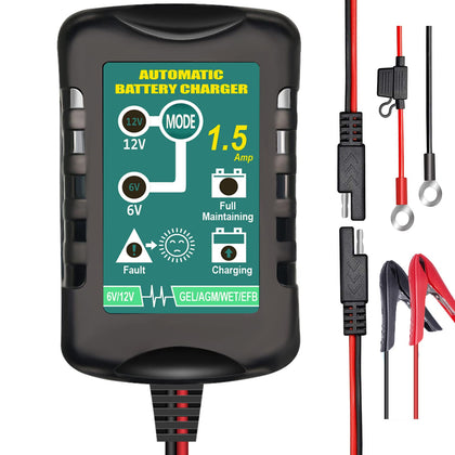 TPE charger front panel showing controls and dual voltage detection for safe charging