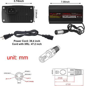 TPE charger connected to wheelchair battery demonstrating safe maintenance charging