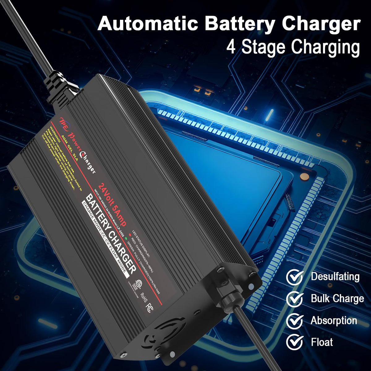 TPE charger held in hand for scale showing compact size and portable convenience
