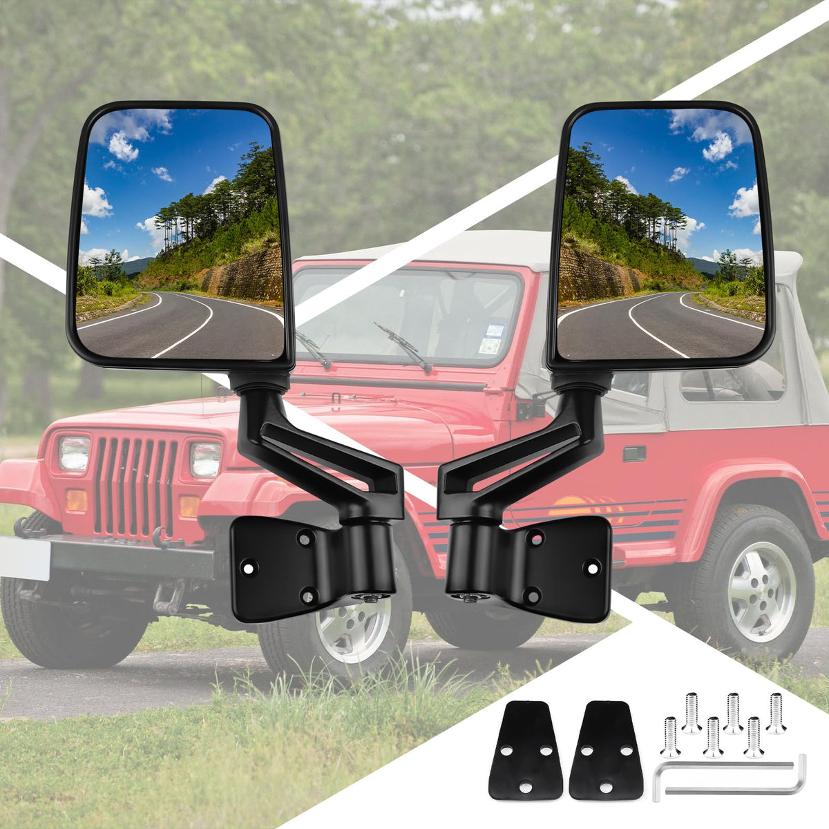 tqc-bakalar close-up of mirror glass clearly reflecting road for safer visibility