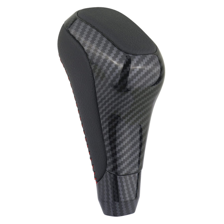 TQPONLY front view of shift knob showing carbon-fiber finish and form benefit