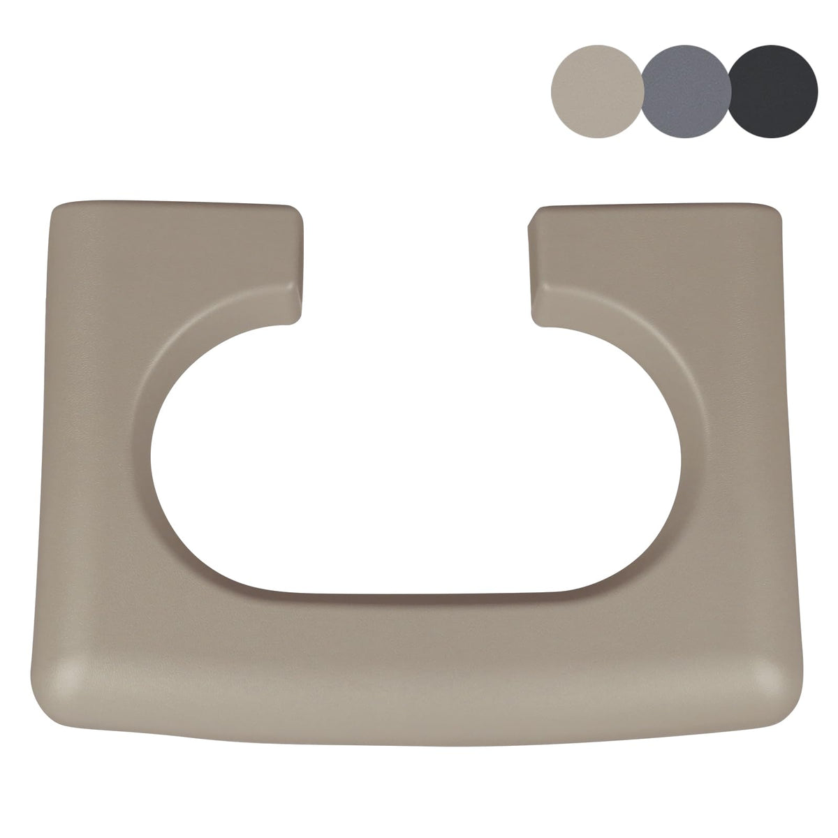 TQPONLY front view of tan cup holder pad showing clean fit and restored console