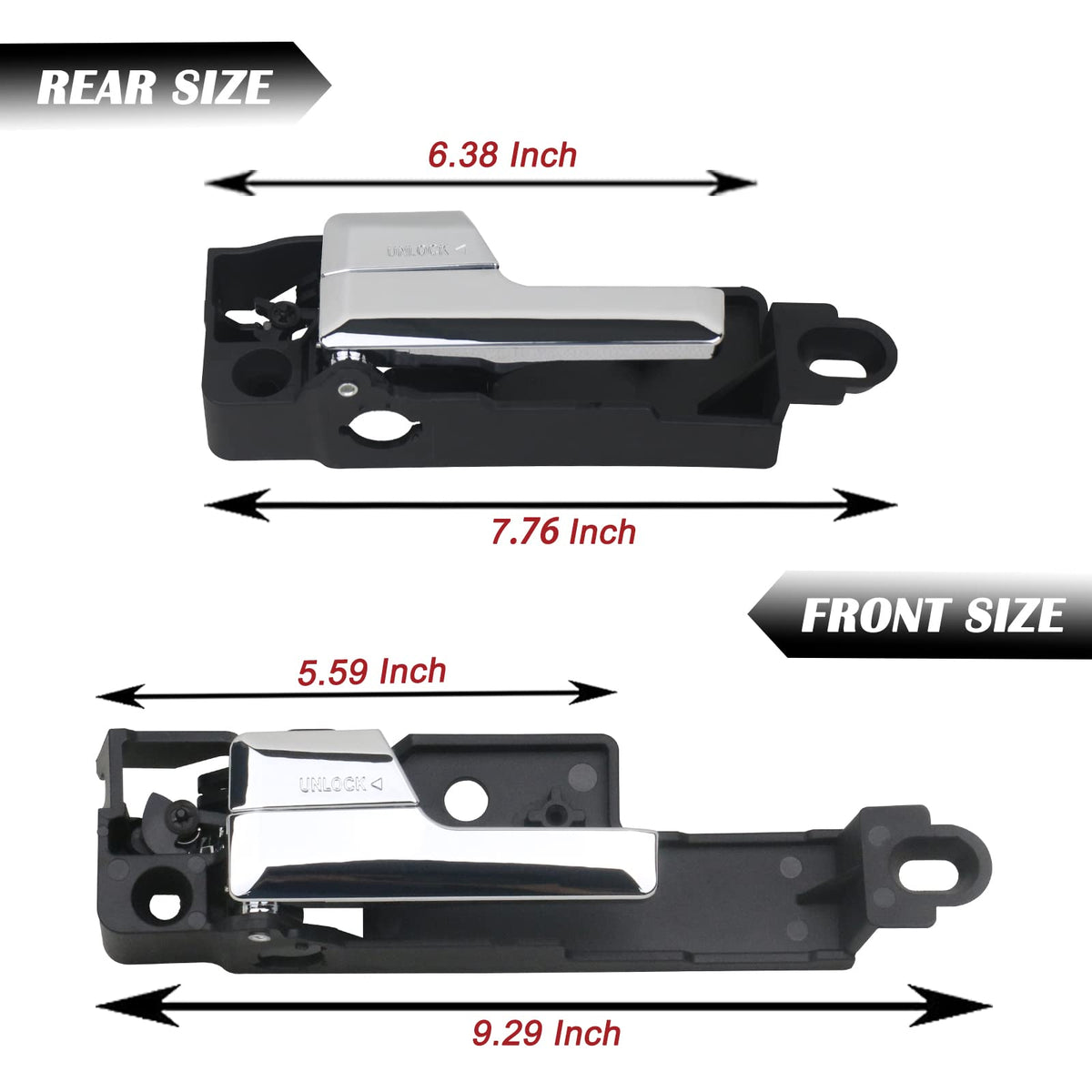 TQPONLY handle beside ruler showing accurate size and correct fit