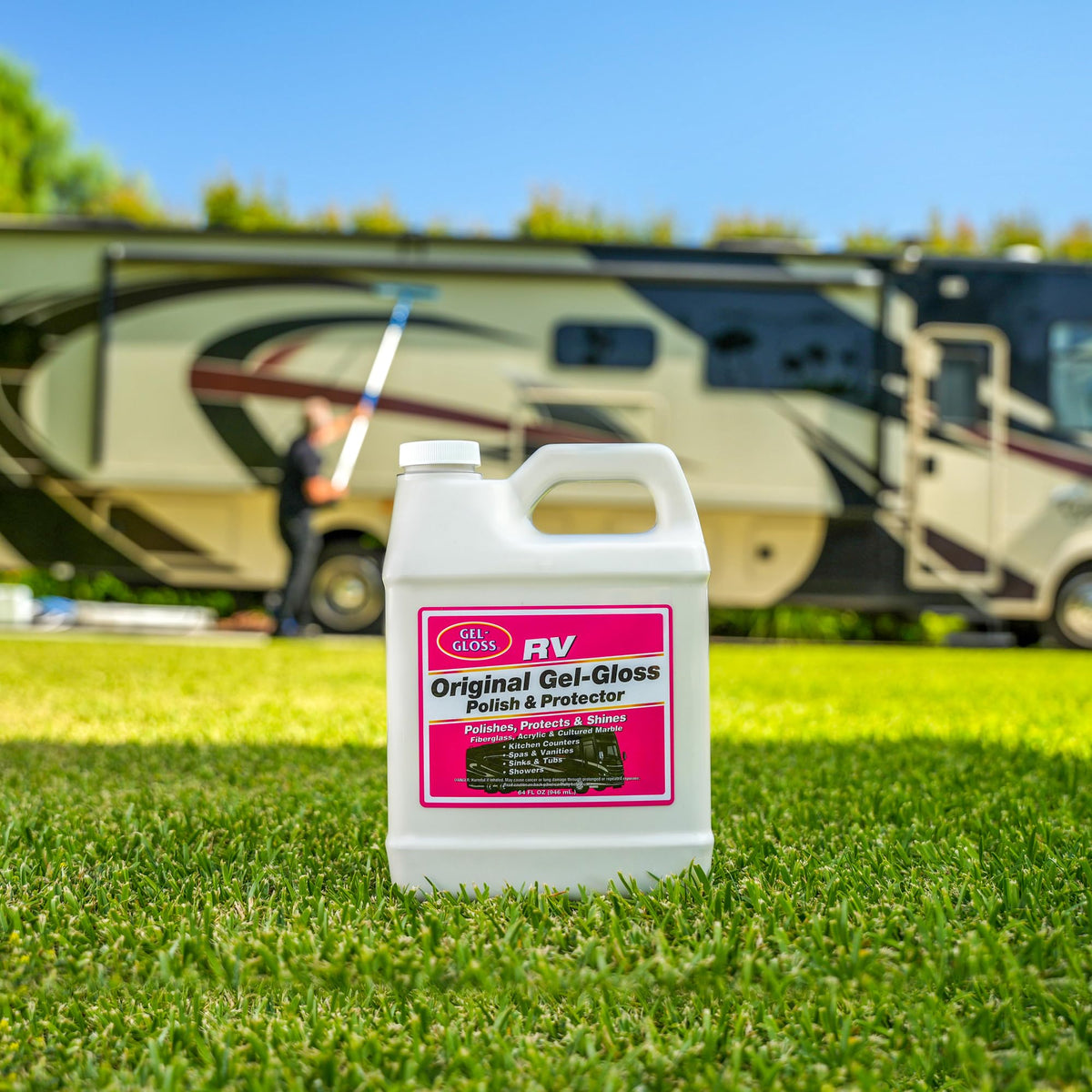 TR Gel-Gloss polished fiberglass close-up showing restored shine and protection