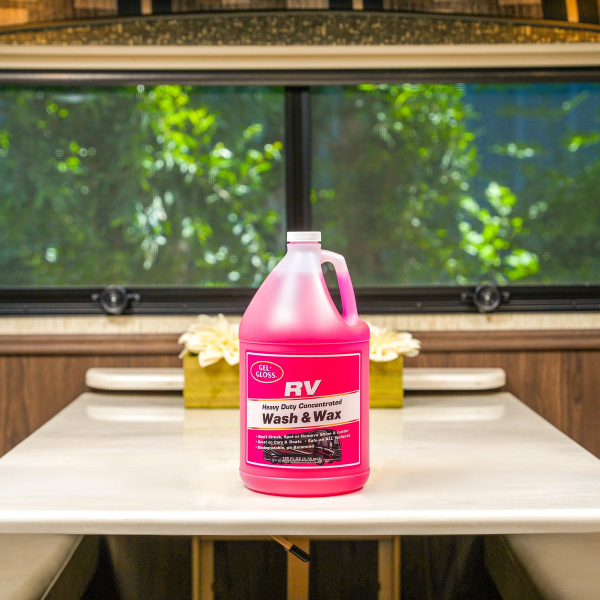 TR Gel Gloss applied while washing an RV showing quick dirt removal and shine
