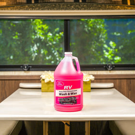 TR Gel Gloss applied while washing an RV showing quick dirt removal and shine