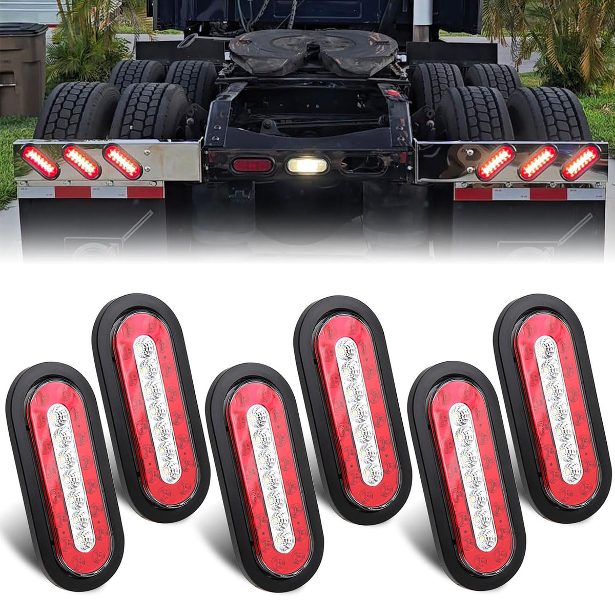 Traberm front face of oval LED tail light showing clear signal rings and durable lens for safety
