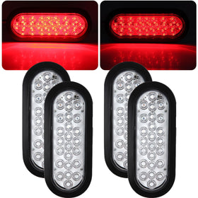 Traberm front view clear-lens oval red LED light showing bright signaling benefit