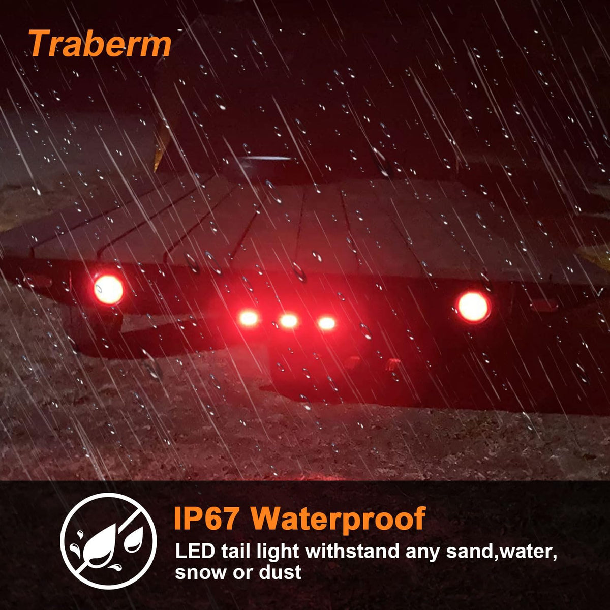 Traberm installed on trailer rear illustrating clean fit and improved visibility