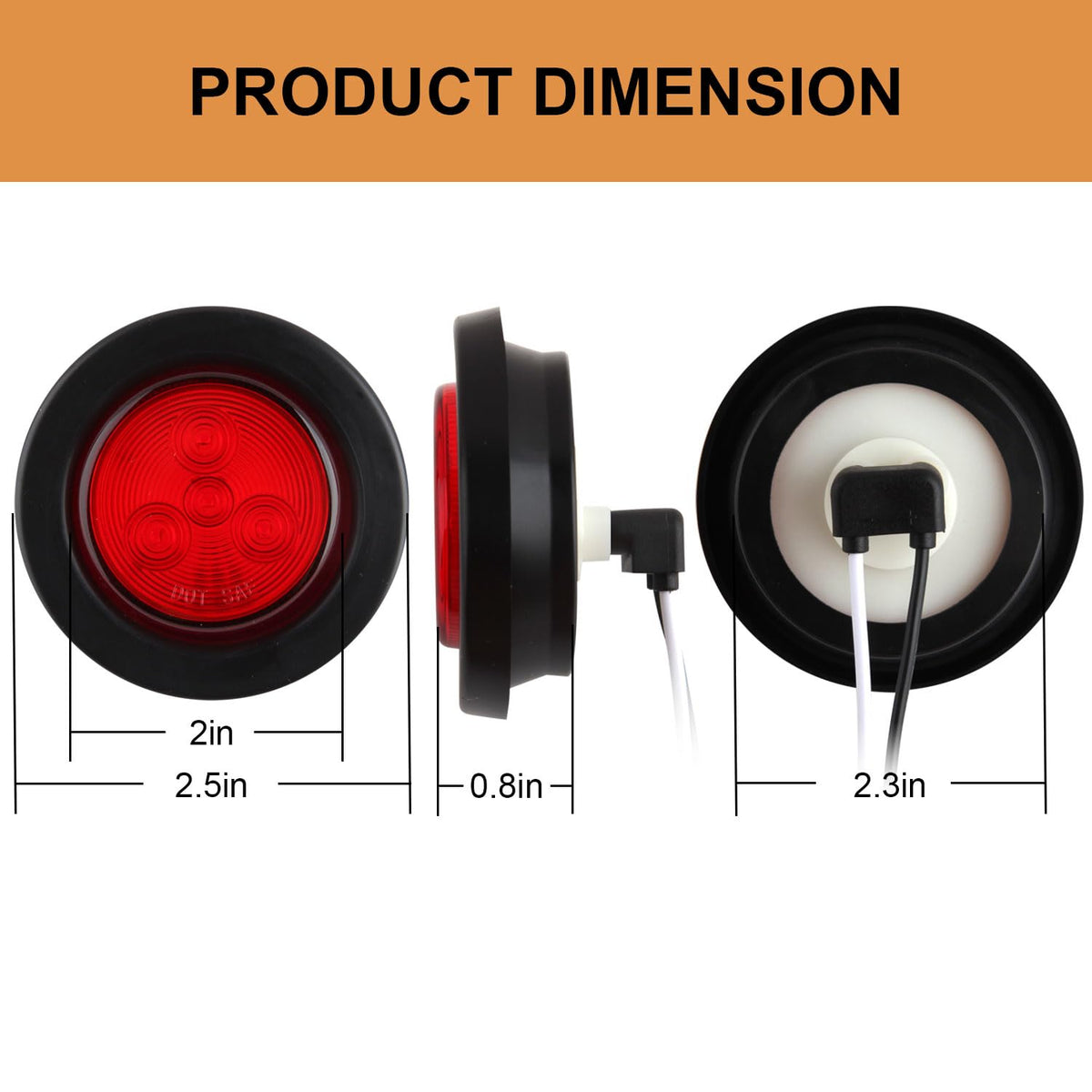 Traberm marker light installed on trailer side demonstrating secure fit and visibility benefit