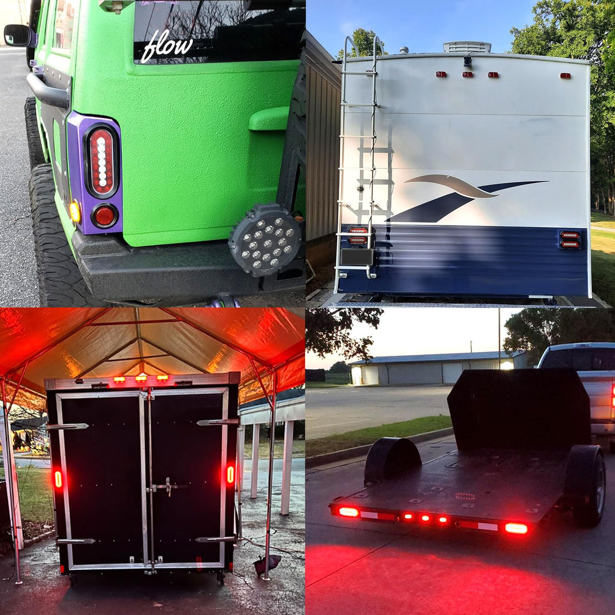 Traberm nighttime lifestyle shot showing bright rear signals improving road awareness