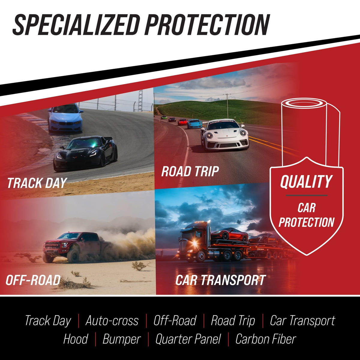 TRACK ARMOUR applied to bumper edge showing protection during driving impact