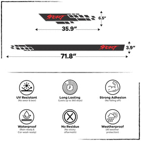 TracyArt racing stripes on a sedan enhancing sporty profile and length