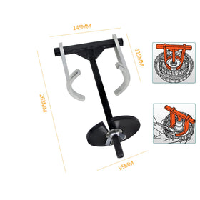 TradeINArt close-up of galvanized legs and knob for controlled compression