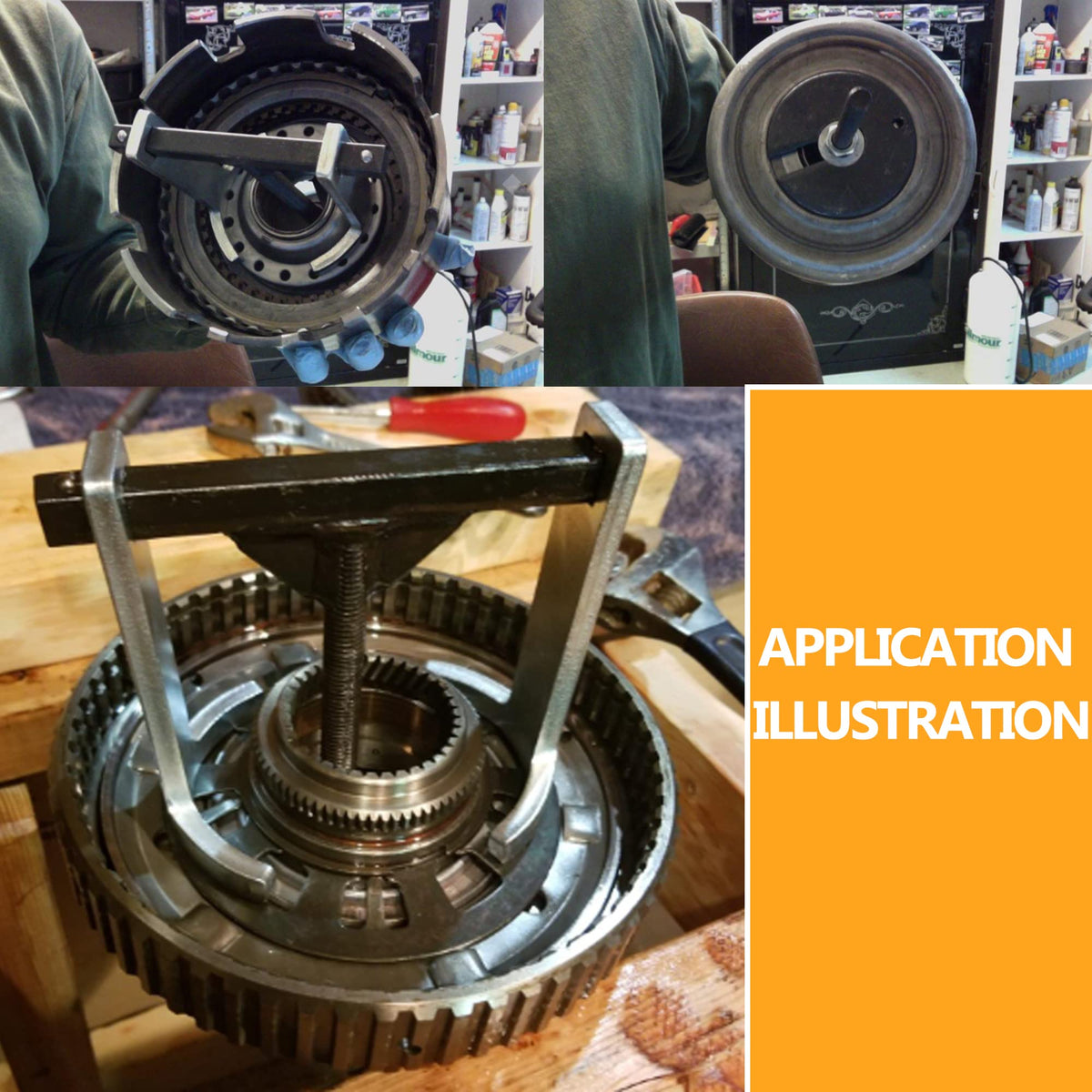 TradeINArt on a workbench with transmission parts for practical shop use