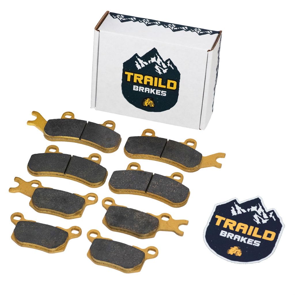 Traild front and rear pad packaging showing complete kit benefit