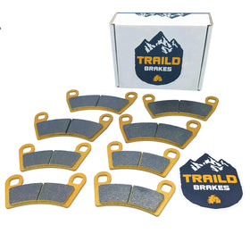 Traild packaging showing full front and rear pad set, clear benefit of complete replacement