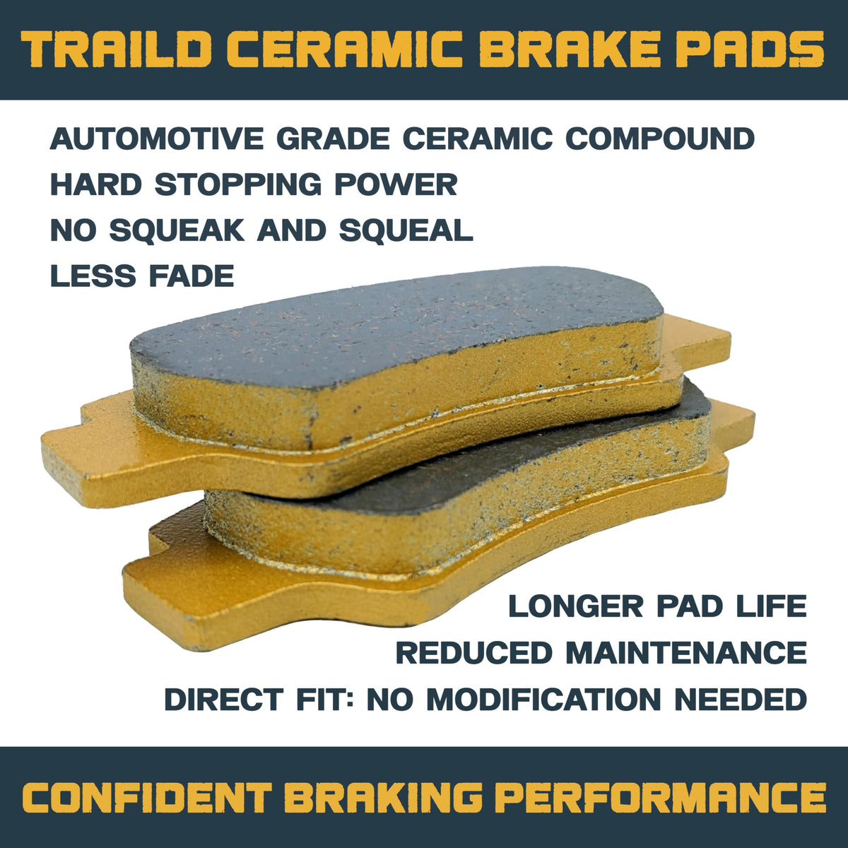 Traild close-up of ceramic friction surface for consistent initial bite