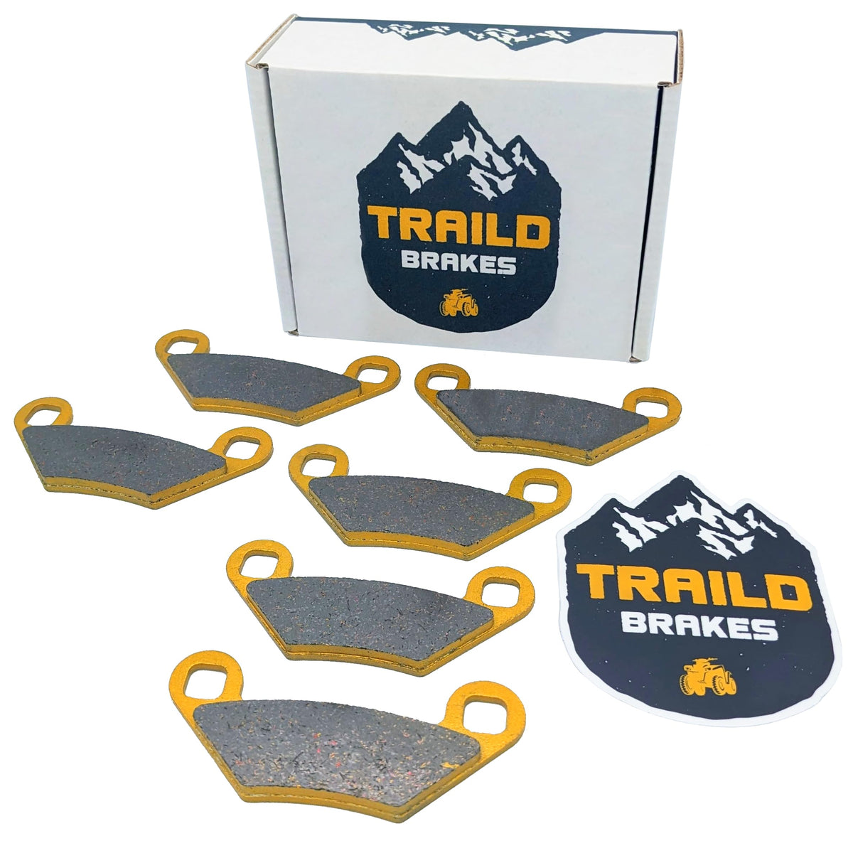 Traild front packaging view showing full pad set and easy fit benefits