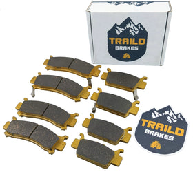 Traild front brake pads displayed front view showing fit and quiet operation