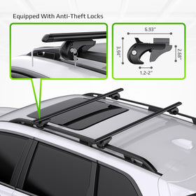 TRAILXPERT crossbars next to ruler showing adjustable 52-inch scale benefit