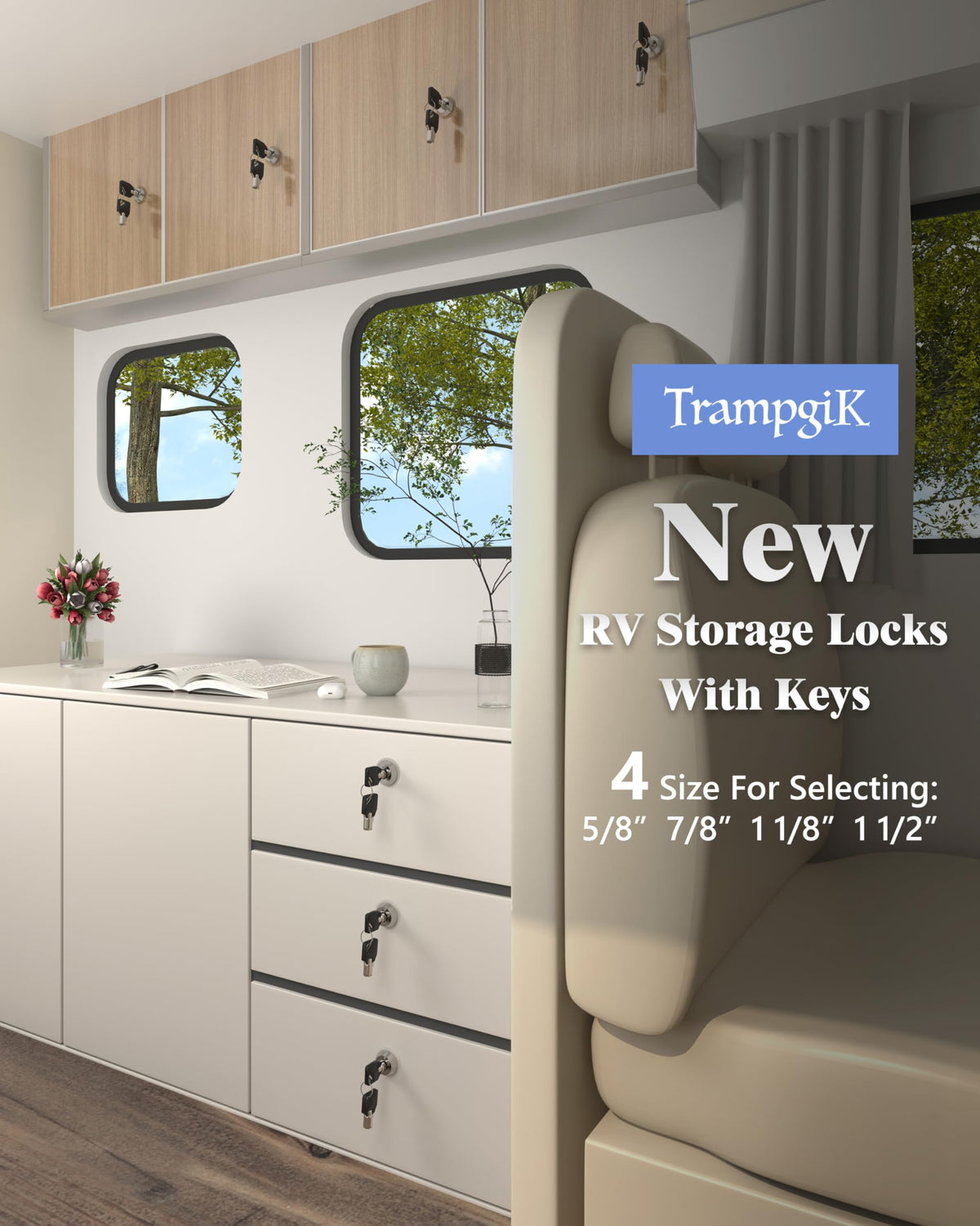 Trampgik close-up of lock cylinder highlighting precision-cut keyway and smooth operation