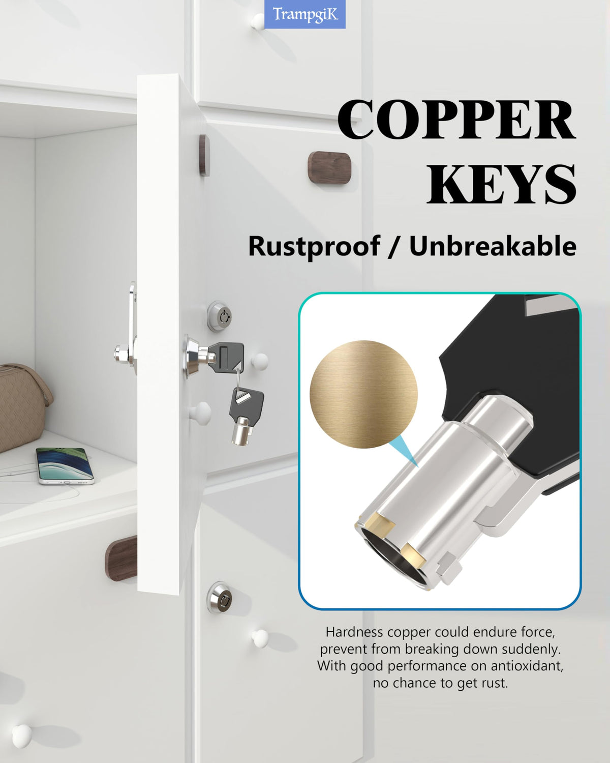 Trampgik lock side profile with threaded body for correct fit