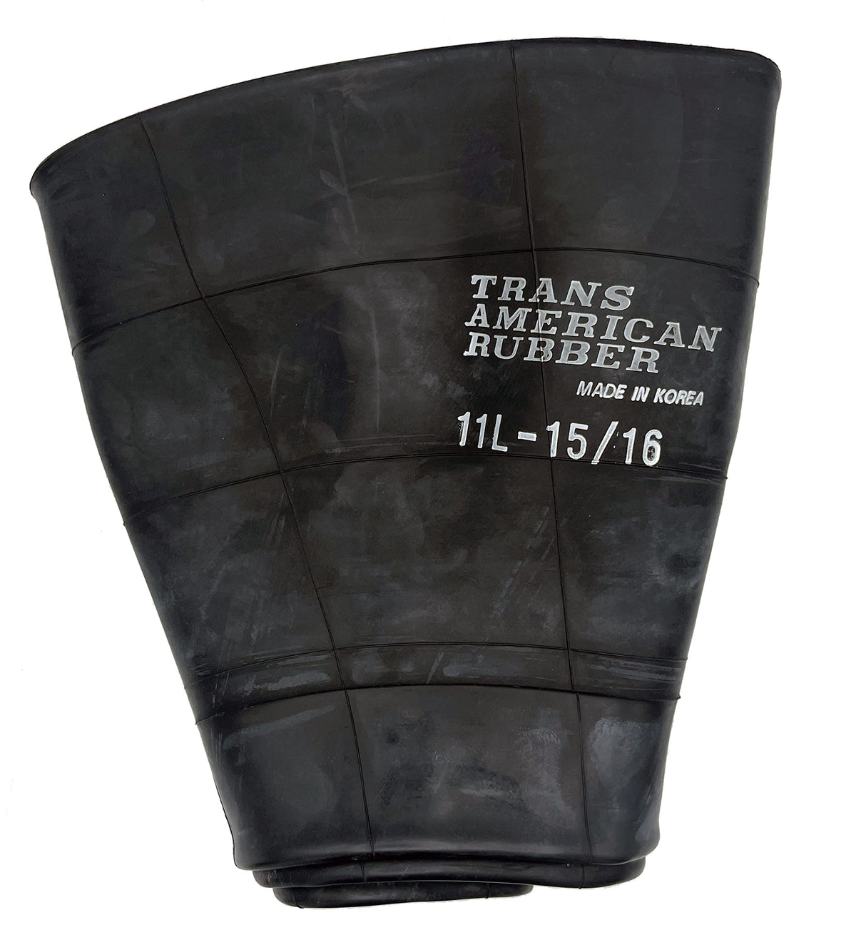 Veteran Tire and Rubber front view of Trans American inner tube, clear product detail and fit benefit