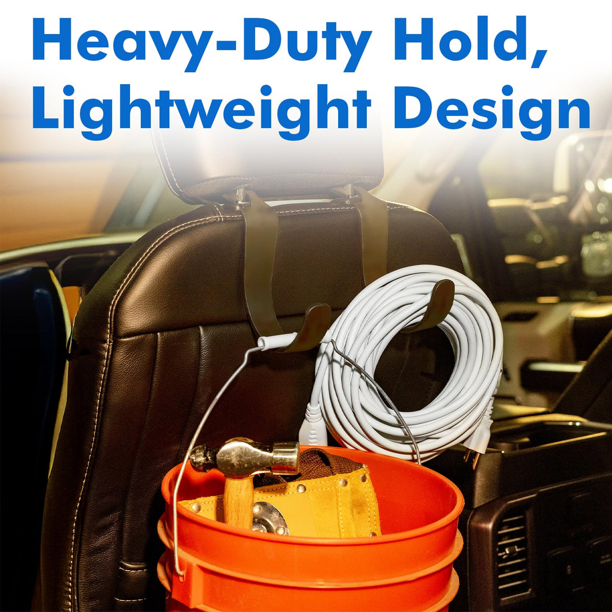 Travel Depot multiple hooks in van seat row for full-cab organization