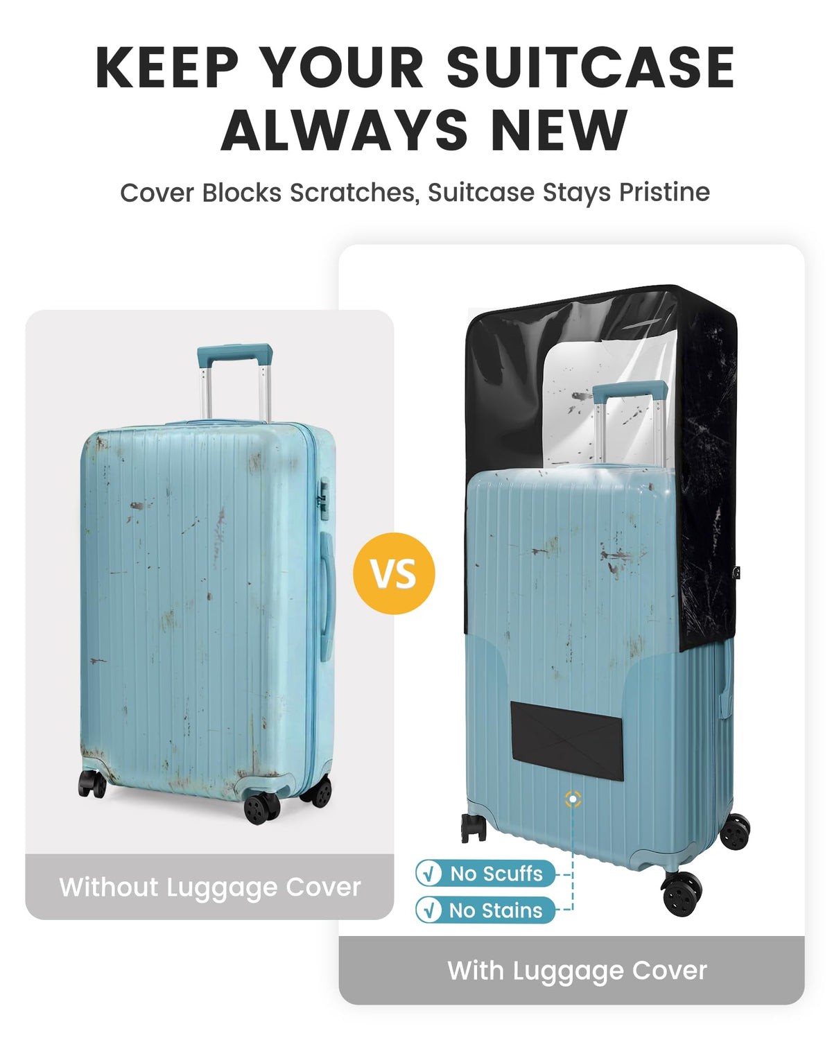 TRAVELKIN bottom loop closure securing cover for stable fit