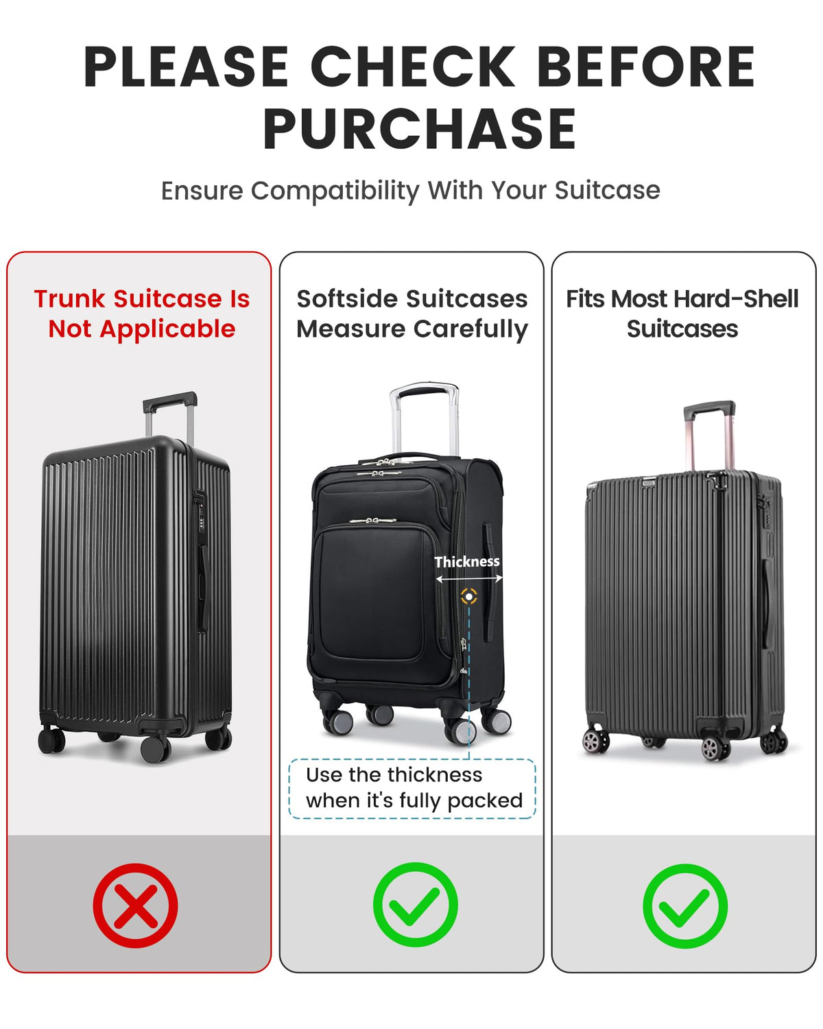 TRAVELKIN cover installed on suitcase for easy identification benefit