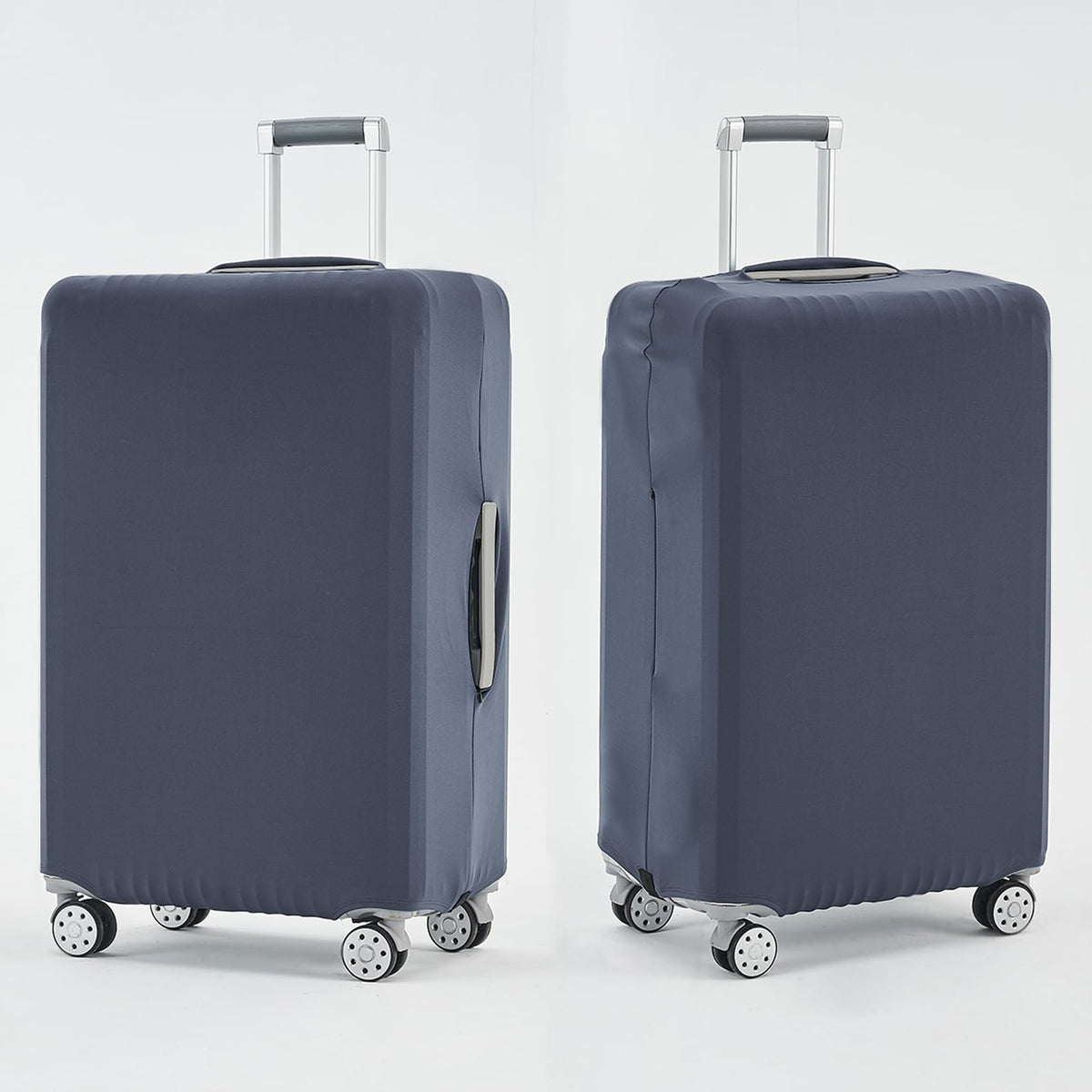 TRAVELKIN lifestyle shot of covered suitcase in travel-ready setting enhancing style