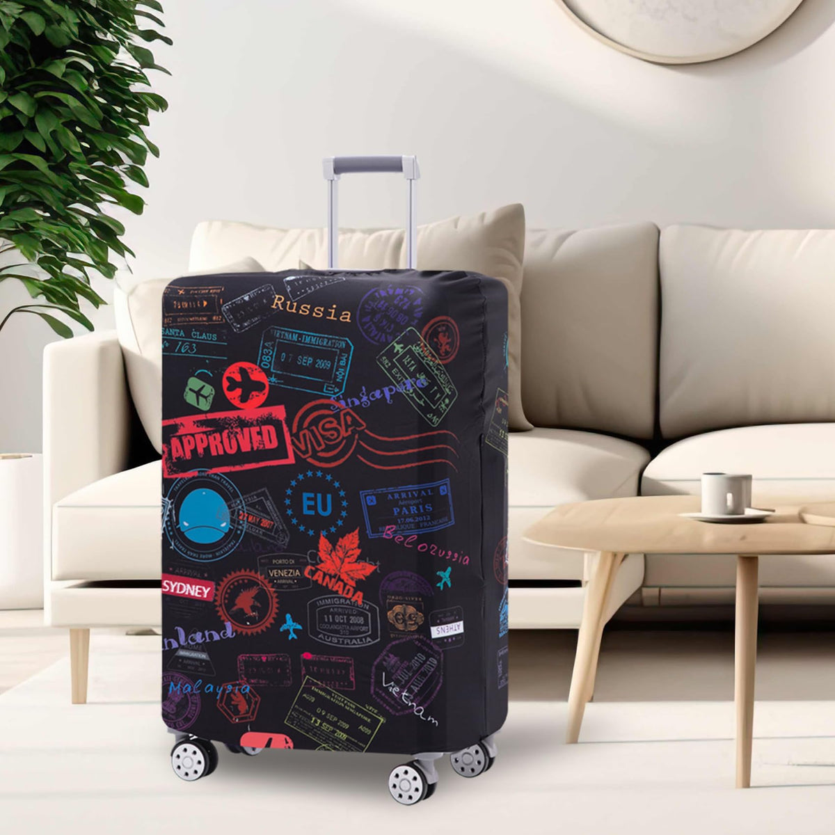 TRAVELKIN care label showing washable fabric for easy cleaning after travel