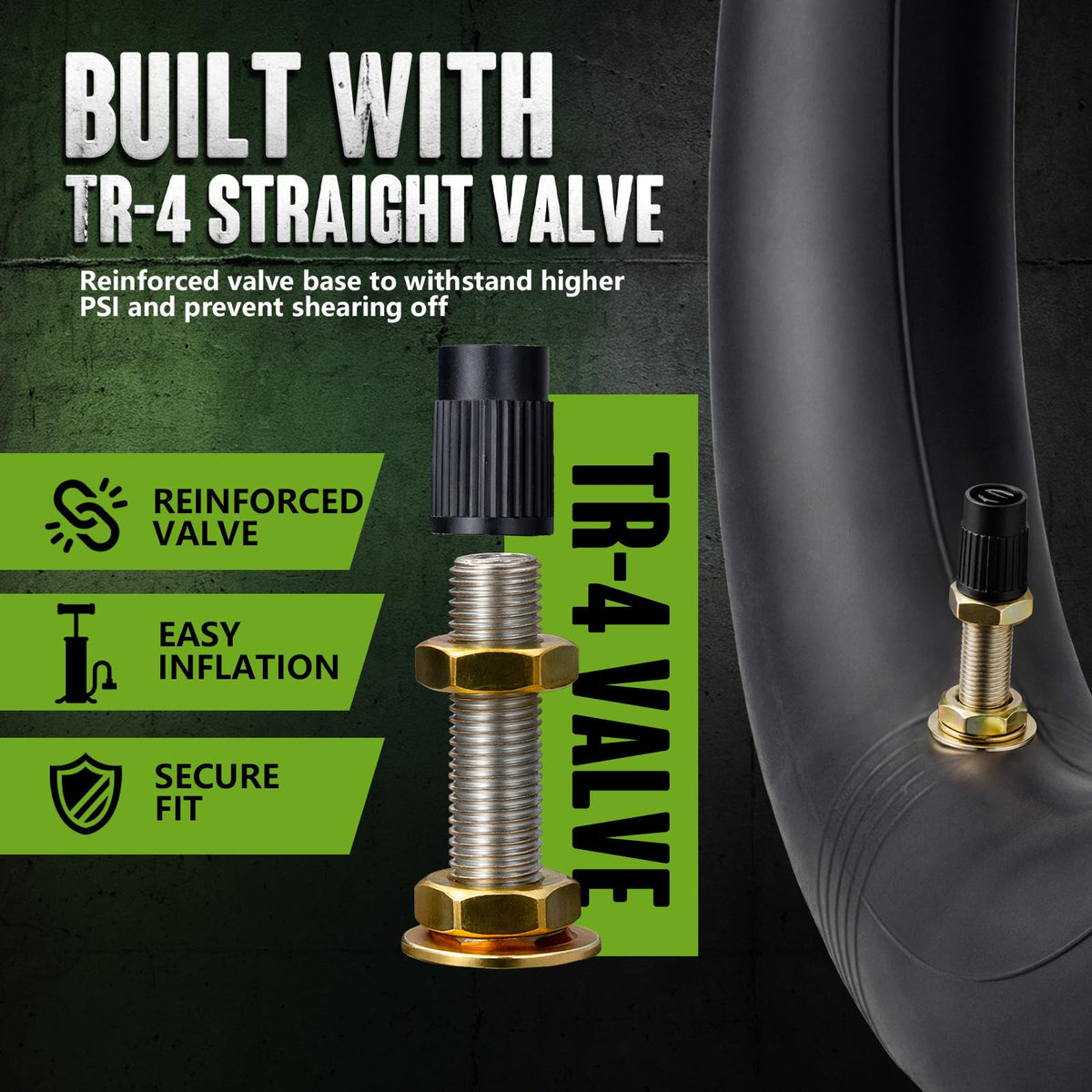 TRAVERSEVOLT inner tube installed on 14-inch wheel showing fitment
