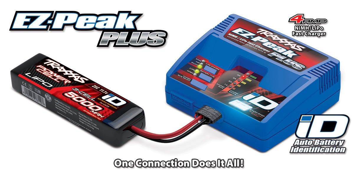 Traxxas EZ-Peak Plus integrated balance port close-up highlighting secure LiPo connections