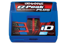 Traxxas EZ-Peak Plus front panel showing display and controls for fast, safe charging
