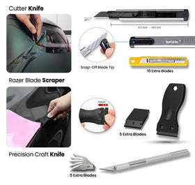 TRAYCLICKS plastic razor scraper removing adhesive without harming paint