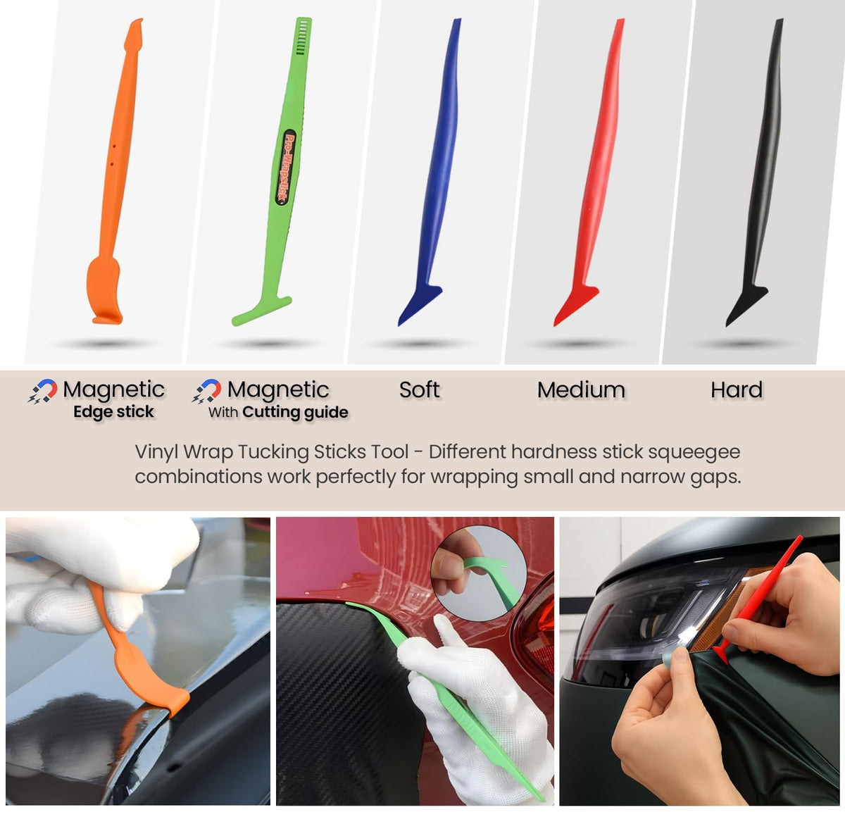 TRAYCLICKS TPU PPF squeegee detail bending to curved surface without scratching
