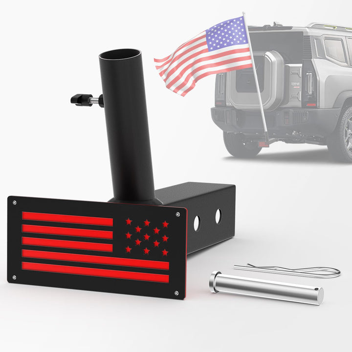 TRCYINC front mount showing American flag design and durable construction benefit
