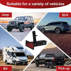 TRCYINC beside 2" hitch receiver illustrating size compatibility benefit