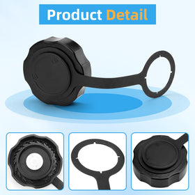 Trdzi fuel cap ABS texture macro showing tough material for jobsite durability