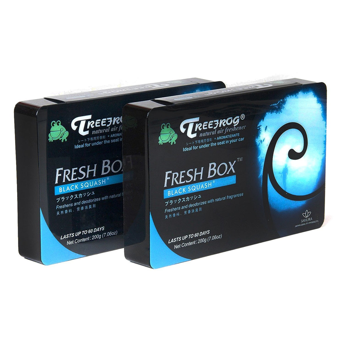 Treefrog front packaging showing two Black Squash units and clear labeling for easy identification