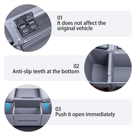 Treesiche installed in Toyota Sienna rear cup area showing organized convenience