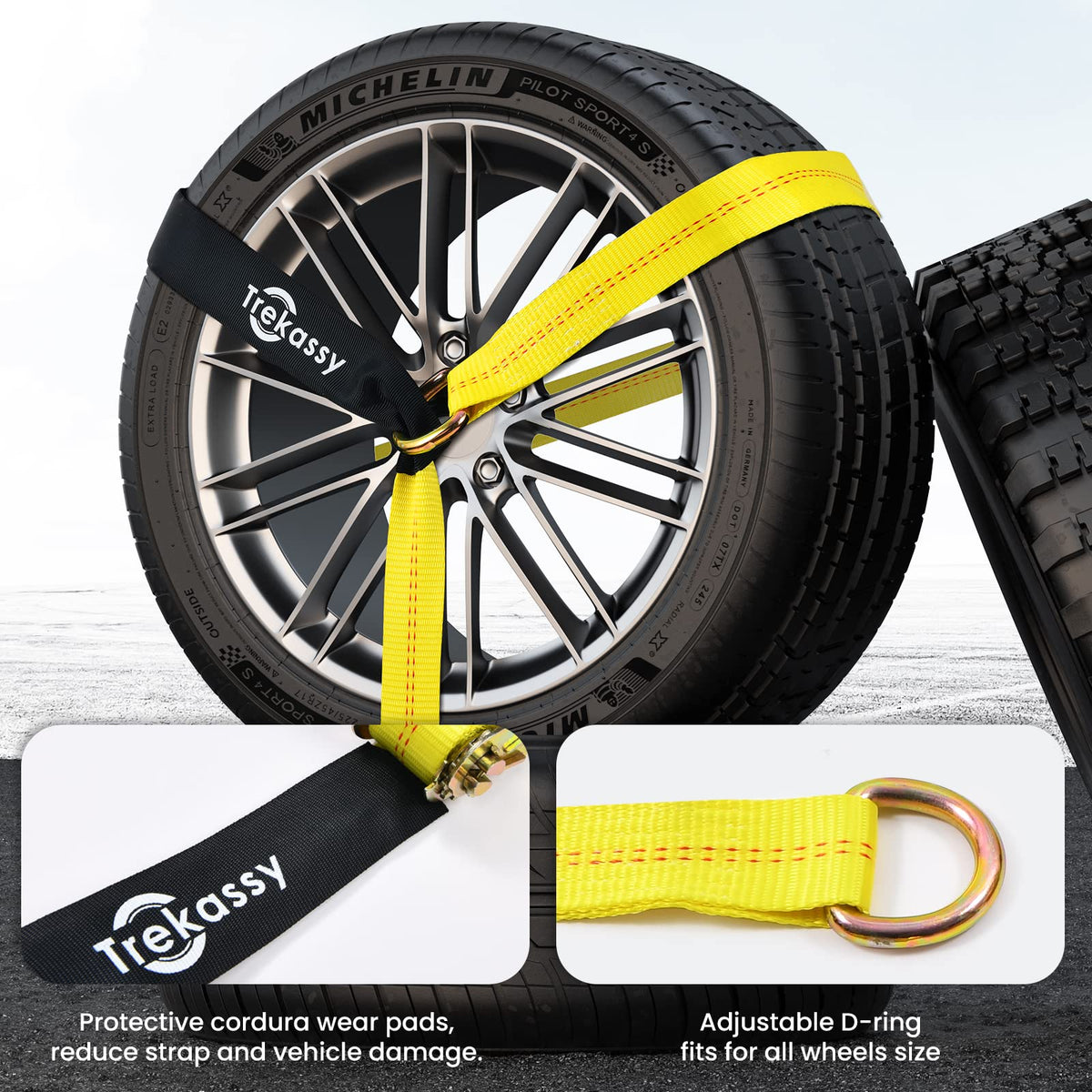 Trekassy 36-inch axle strap laid out to show length and versatile anchoring